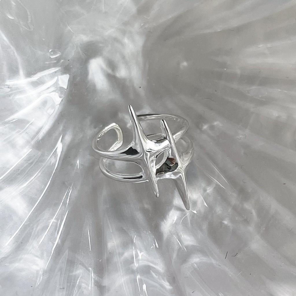 Women's Adjustable Cross Starburst Ring: Personalized, Fashionable, Versatile, Trendy Ins Style for Index Finger.