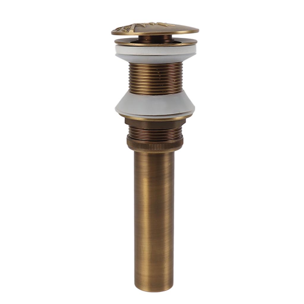 Pop Up Sink Drain Vintage Sink Vessel Drain Stopper Plant Pattern Brass Quick Drainage Sink Parts