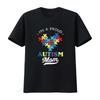 Womens I M A Proud Mom Autism Awareness Autistic Heart Son Daughter T Shirt Black Vintage Washed Soft Top For Everyday Wear