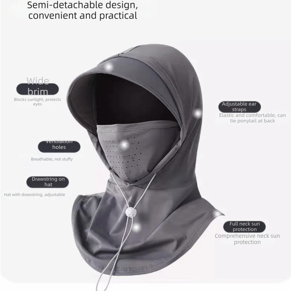 Adjustable Cycling Sun Protection Mask Ice Silk Sunscreen Full Face Cover Balaclava Hat  Outdoor