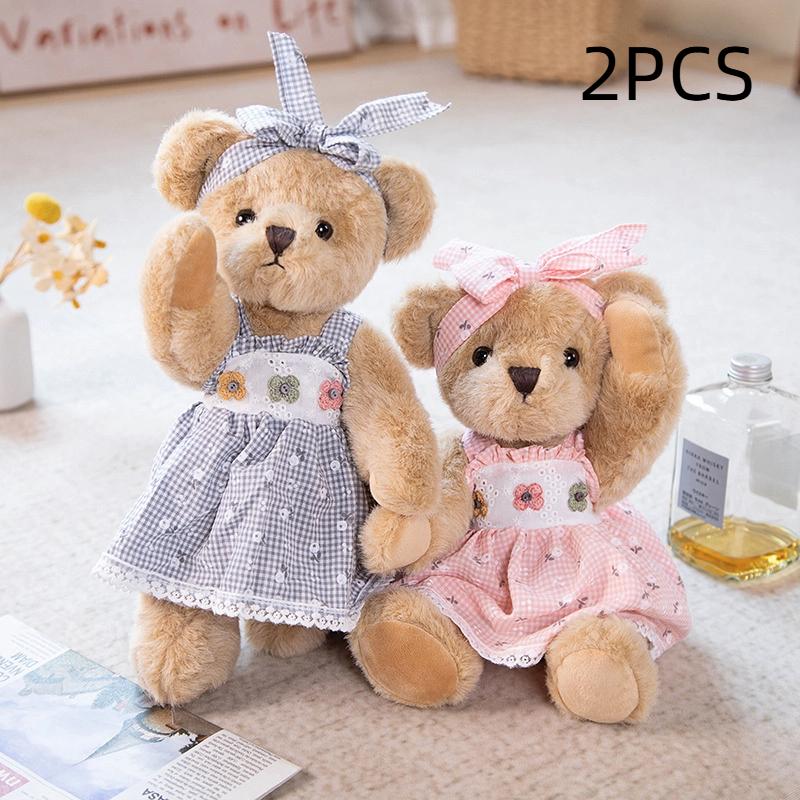 Double Plush Toy with Movable Joints Designed Cute Bear Cozy Home Decoration Perfect Toy for Little Girls And a Lovely Valentine