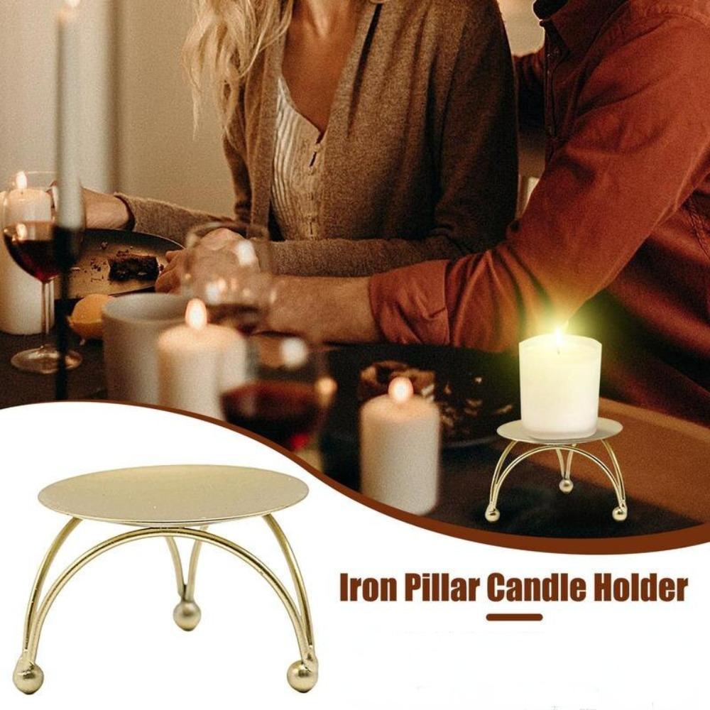 Metal Candle Holder with Iron Plate Base Perfect for Home Decor Craft Projects Artisan Gifts and Wedding Celebrations Enhances