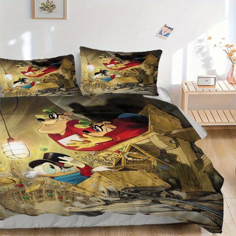 

3pcs Disney DuckTales Scrooge McDuck Quilt Set - Soft and Comfortable Bedroom, Guest Room and Dorm Decor Bedding Set 1 Quilt Cover + 2 Pillowcase 135x200cm