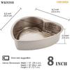 CHEFMADE Heart-Shaped Cake Pan, 8-Inch Non-Stick Food Bowl Bakeware for Oven Baking (Champagne Gold)