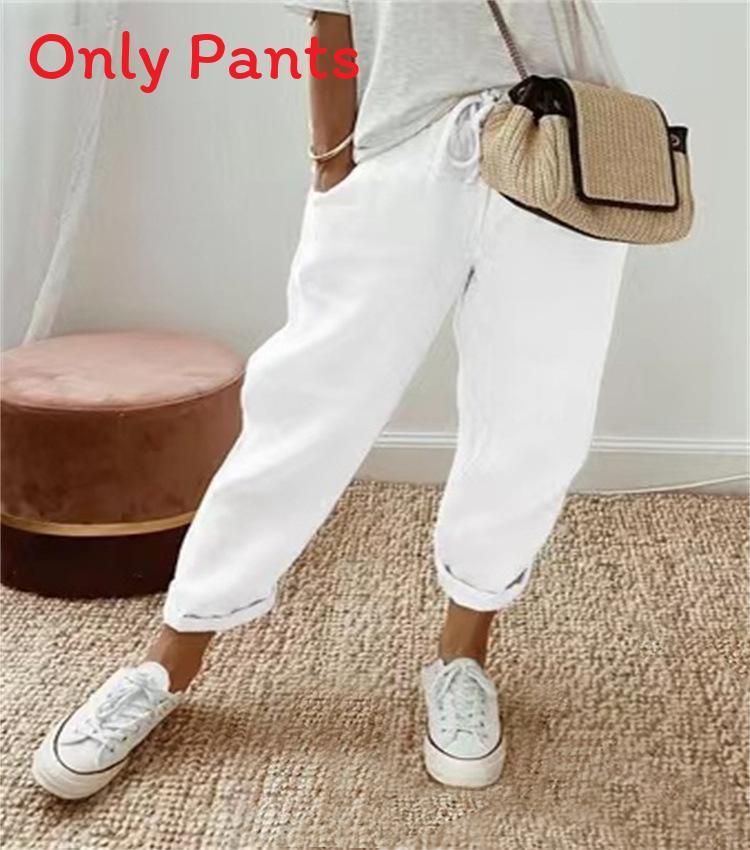 Casual Linen Trousers For Women With Elastic Waist For Spring Summer Comfort