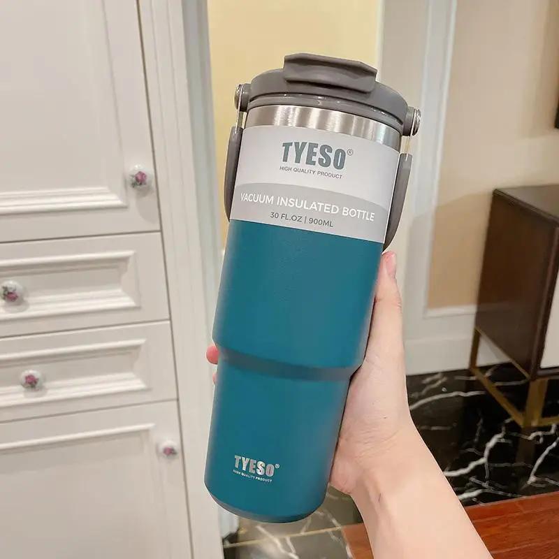 600ml 750ml 900ml Coffee Cup Thermal Vacuum Mug Stainless Steel Non-slip Leak-Proof Thermos Insulated Cup Milk Tea Water Bottle