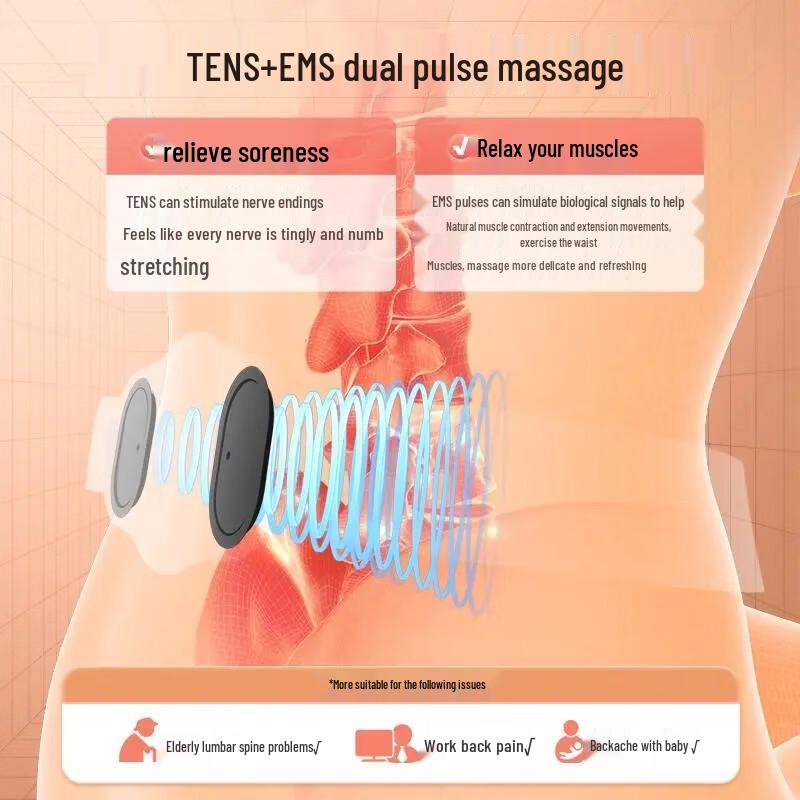 SKG K3 2nd Gen Smart Portable Lumbar & Abdominal Massager with Heat and Pulse CN plug (adapter included)