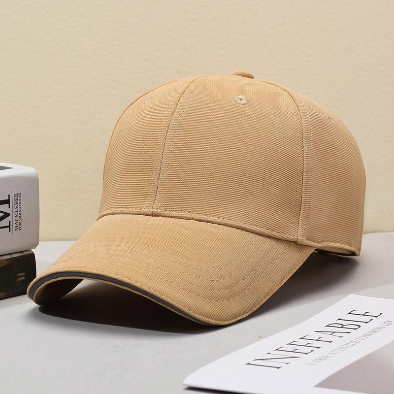 Hat Men's New Style Stair Cloth Solid Color Black Peaked Cap Women's Reflective Strip Baseball Cap Versatile Casual Sun Protection Sunshade