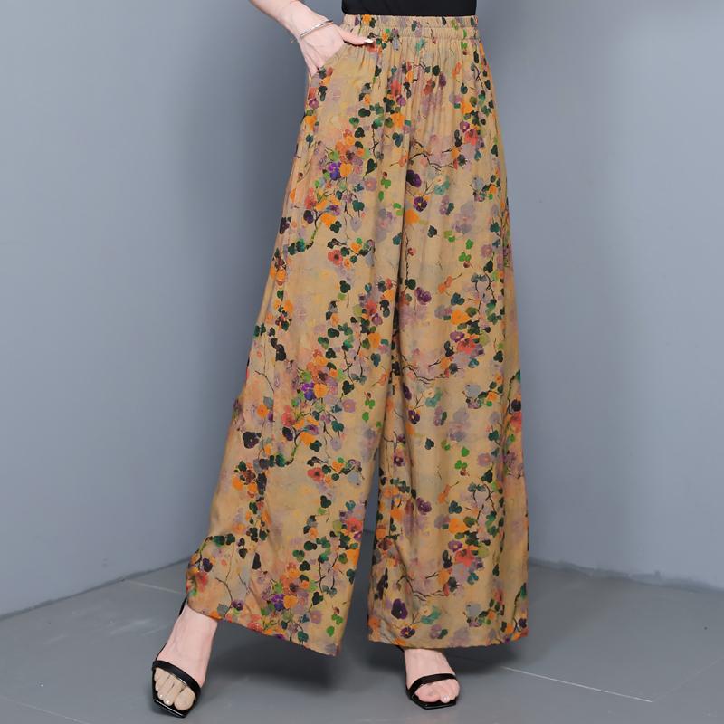 Sommer-Hosen mit weitem Bein für Damen Vintage Kleidung Übergröße Locker Lässig High Waist Hosen