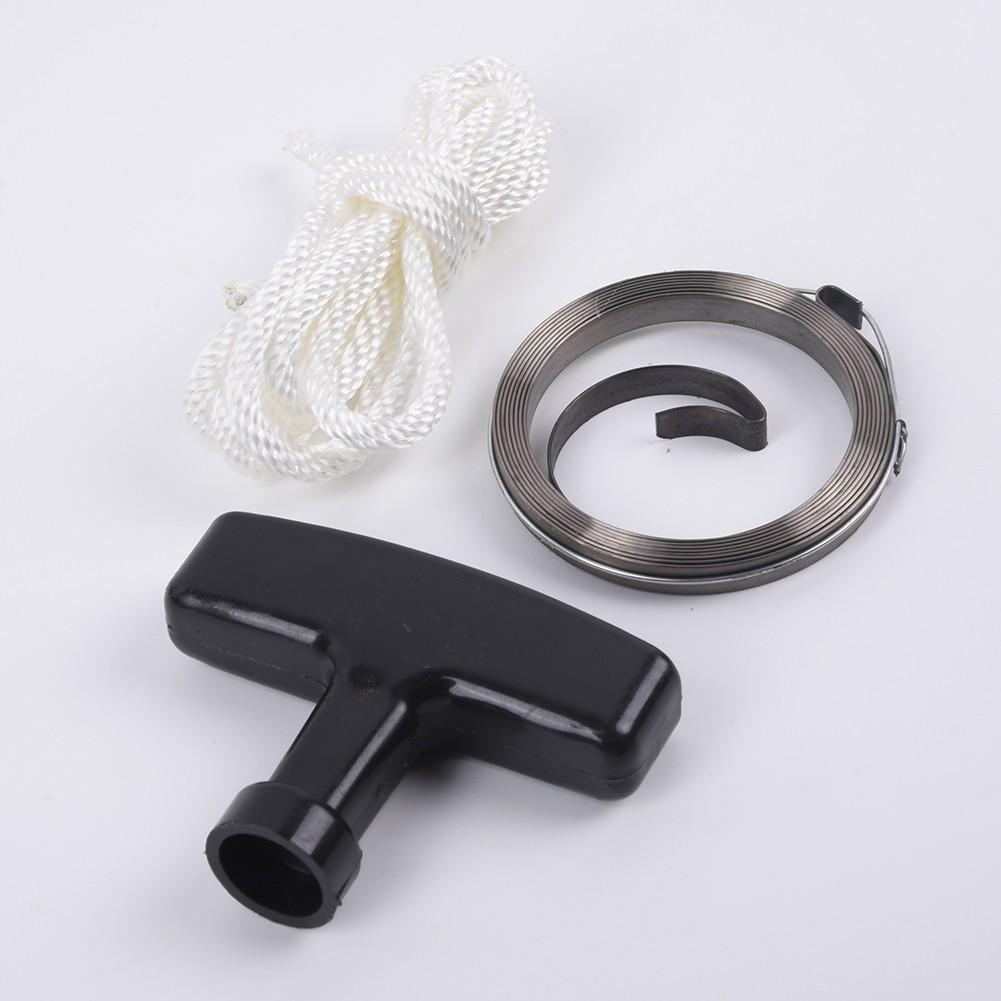 Struna zpětného startéru sekačky na trávu, rukojeť startéru motoru, lanko, pohodlná