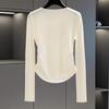 Women's Elegant Solid Long Sleeve Knit Top