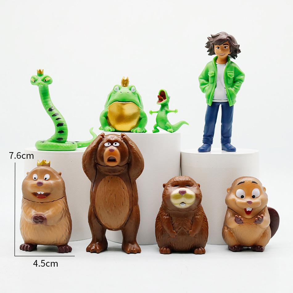 8pcs/set  Hoppers Movie Action Figures, Mabel & King George Beave Collectible Toys, Cartoon Character Dolls for Kids Gift