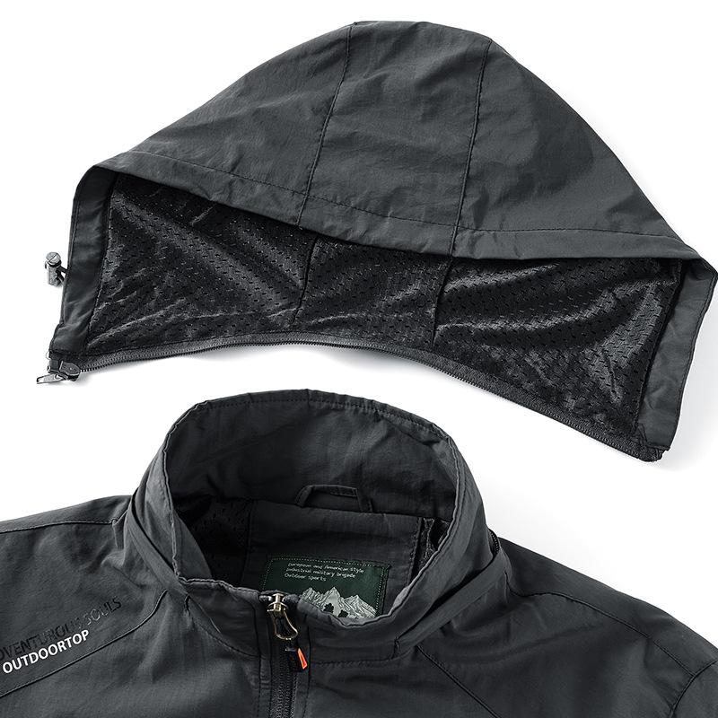 Autumn and Winter New Jacket Side Seam Pocket Hooded Casual Youth Loose Zipper Men's Clothing