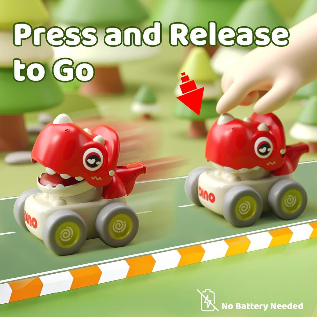 Press and Go Dinosaur Car Toys for 1 Year Old Boy|First Birthday Gift with Whistle|Baby Toys 12-18 Months Toddler Age 1-2| Cars for Toddlers 1-3