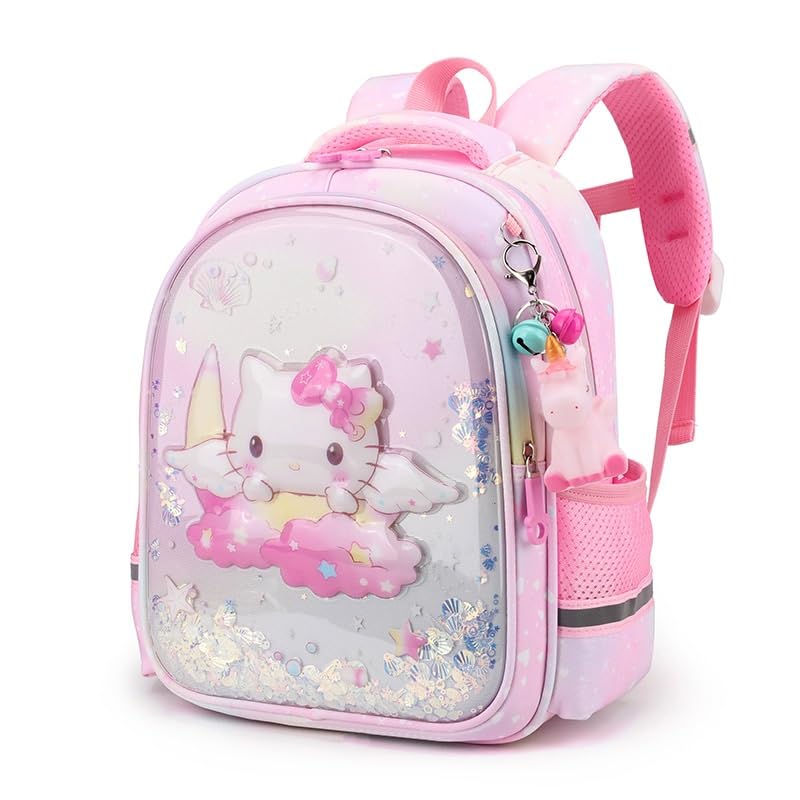 Cosbanana Hello Kitty Princess Ariel Backpack for Elementary School Lightweight Backpack with Sequins and Perfect for Girls and School and New a Great