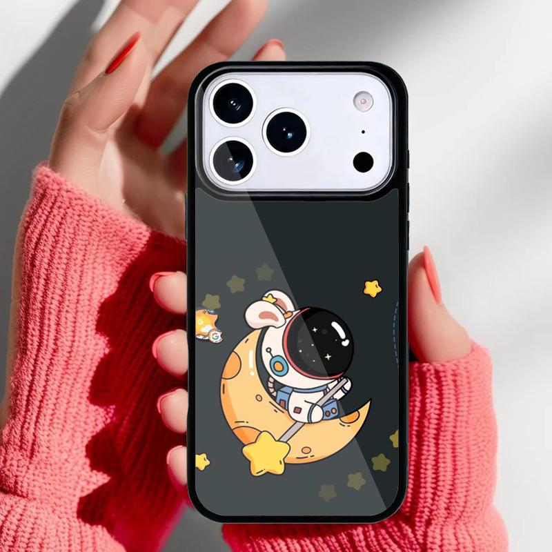 Cute galaxy Astronaut Phone Case for iPhone 17 16 15 14 13 Pro Max Back Cover for 12 11 Pro Coque