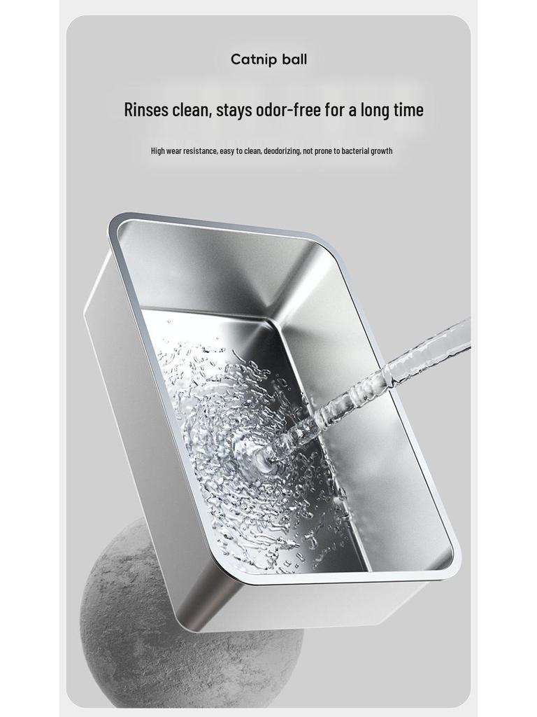 Extra Large Stainless Steel Top-Entry Cat Litter Box - Anti-Splash, Anti-Leakage, Semi-Enclosed Design