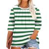 Women's Solid Color Round Neck Plus Size Tops 3/4 Sleeves Elegant Shirt Tops