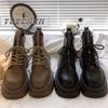 Black Sweet And Cool Lace-Up 2024 Autumn And Winter New Thick-Soled Joker British Style Tube Thin Women'S Booties.