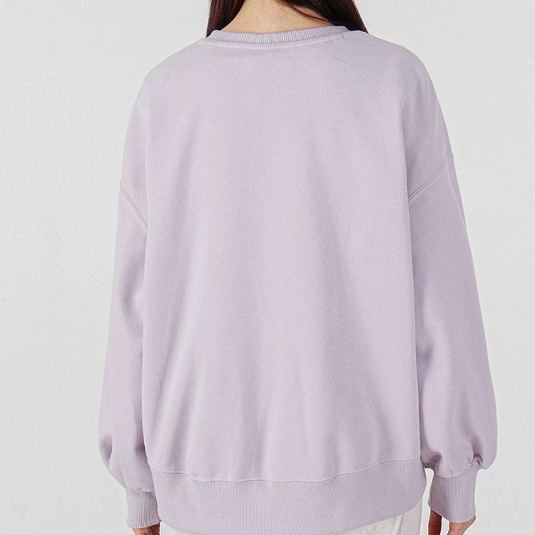 (WMNS) PUMA Logo Embroidery Round-Neck SweatshirtPurple Women's 535327-17