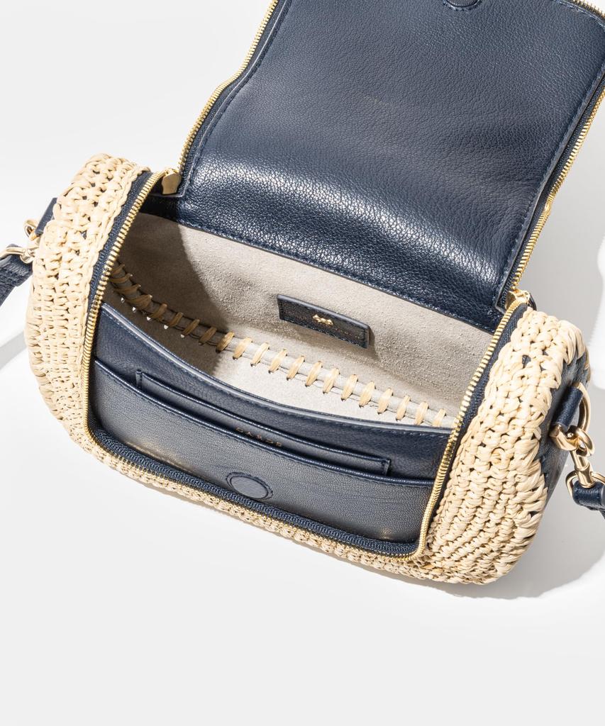 Umhängetasche Vere Small Soft Satchel aus Capra mit Raffia Marine [Anya Hindmarch] Damen [Artikel]