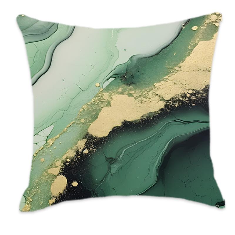 Green Marble Gilded Soft Backrest Cushion for Home & Car