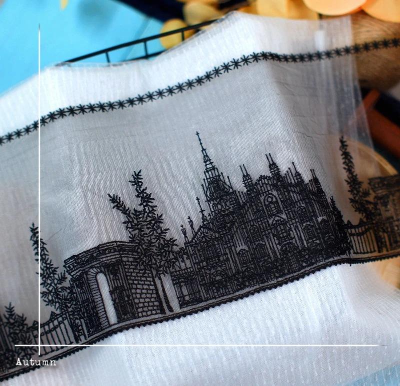 

1Y Вишивка мереживом принцеси, оздоблення мереживом, сукні ципао, одяг, швейні аксесуари, мереживні тканини 17,3 см шириною 15Yard чорний