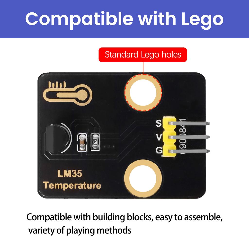 NEW LM35 Temperature Sensor /18B20 Temperature Sensor for Arduino Projects Temperature Detection Compatible With Lego Blocks