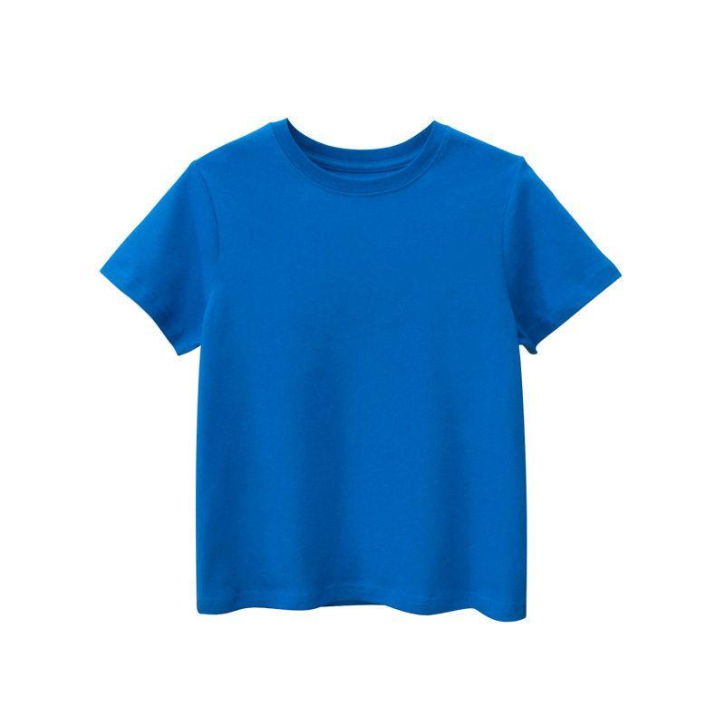 Brand Children's Clothing Summer 2026 Model Children's Pure Cotton Short-Sleeve T-Shirt Promotional Clothing Unisex Solid Color Base Shirt