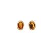 Maillard Style Geometric Tiger's Eye Stone Stud Earrings Women's Retro Small Temperament Earrings High-end Simple Explosive Earrings