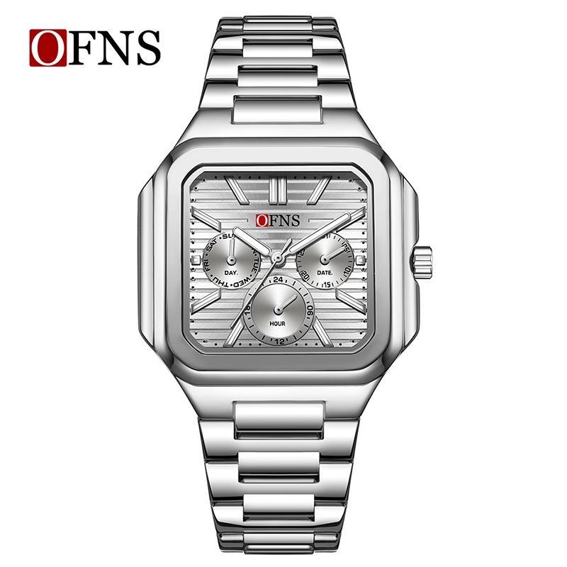 OFNS Fashion Men's Quartz Watch Elegant Clock Calendar Luminous Wristwatch Business Casual Watches