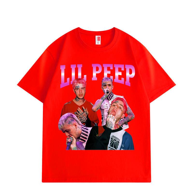 Koszulki z grafiką rapera Lil Peep Moda Hip Hop Krótki rękaw Koszulki Letnie Luźne Bawełniana Koszulka Unisex Y2k Streetwear