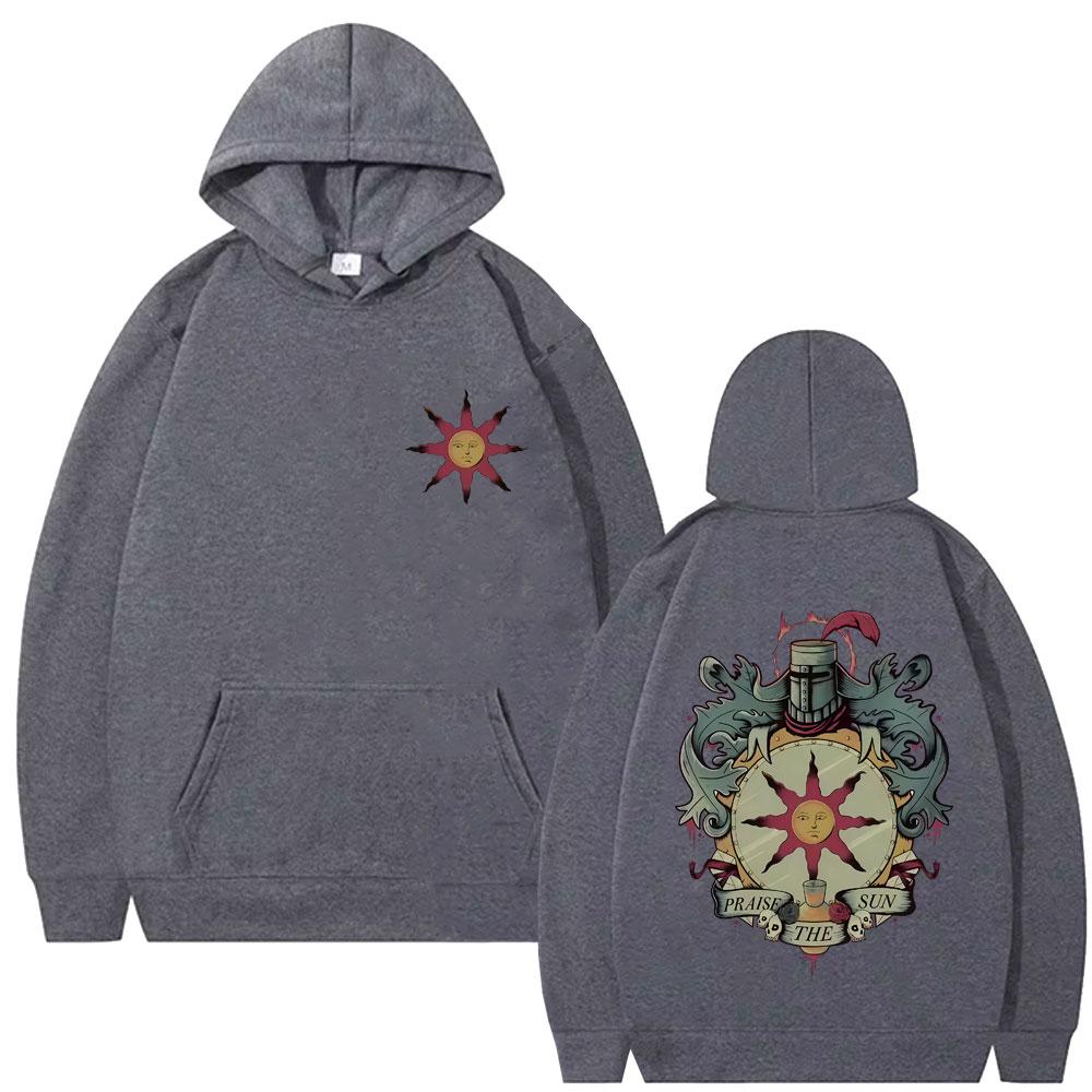 Game Dark Souls Church of The Sun Graphic Hoodie Men Women Fashion Gothic Rock Streetwear Men's Oversized Hoodies