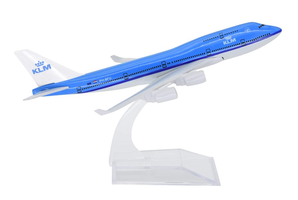 TANG DYNASTY 16cm KLM Royal Dutch Airlines B747 Alloy Airplane Model Toy 1/400