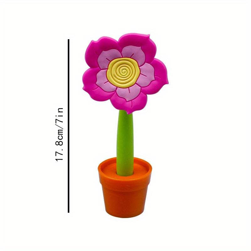School Season 5pcs Ballpoint Pen Creative Cute Realistic Cartoon Plant Sun Flower Pot Plant Ballpoint Pen