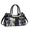 Women's New Arched Bead Pattern Top Handle Bag Versatile Crocodile Print Crossbody Purse