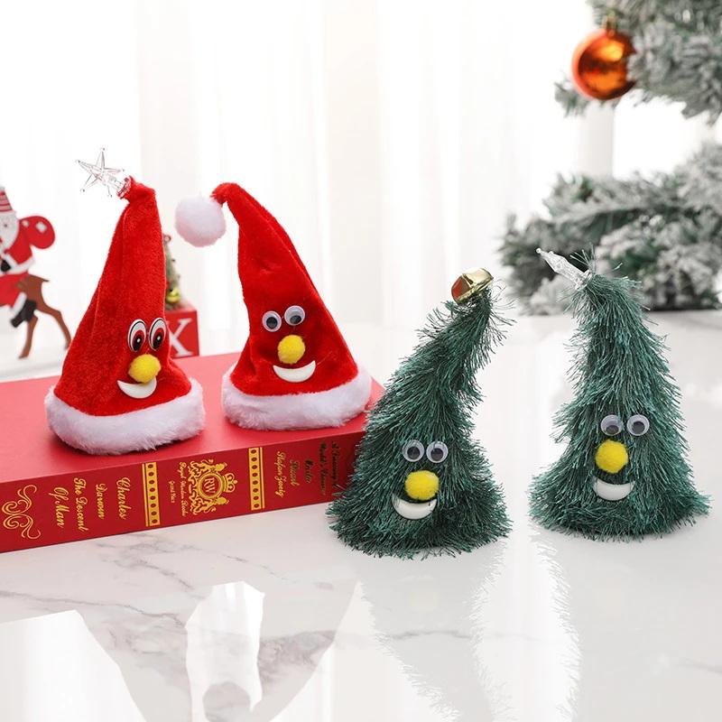 Plush Christmas Tree Hat with Singing Swing Action, Electric Glow, Perfect Toy for Kids, Xmas and New Year Home Decor