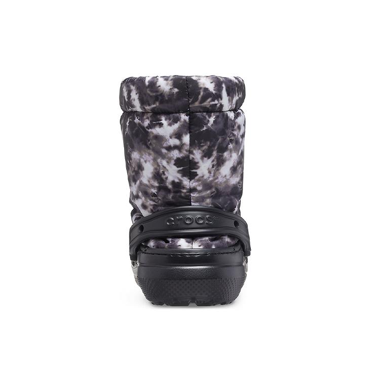 Crocs Classic Lined Neo Puff Tie Dye Boots 'Black White' 207328-001
