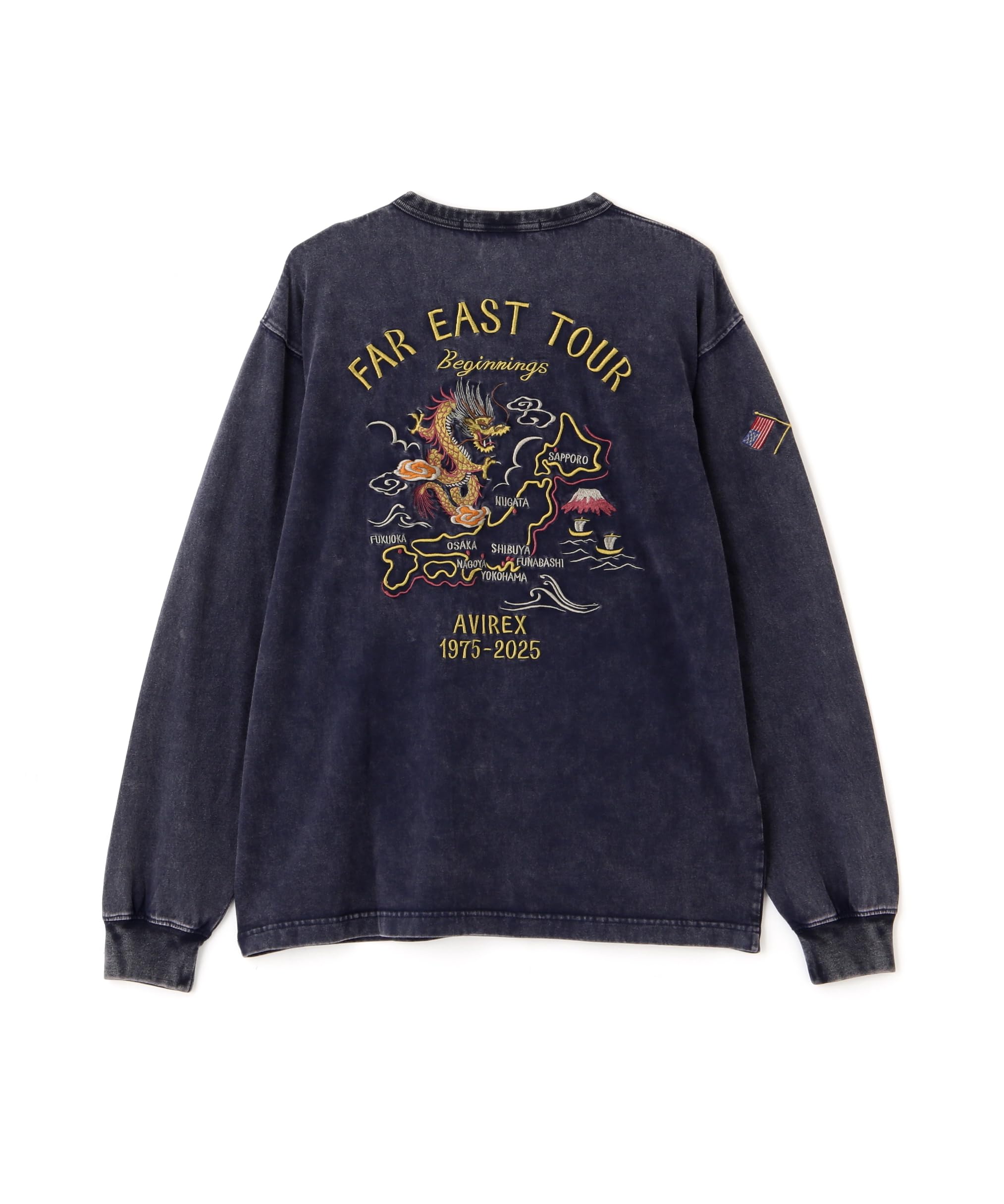 

Avirex SOUVENIR COLLECTION WASHED EAST Long Sleeve Size 2XL T-SHIRT FAR TOUR Men s T-Shirt, Navy, (120cm), 783-5230032