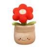 Creative Money Tree Plush Doll with Red Flower - Cute Ornament Gift for Women