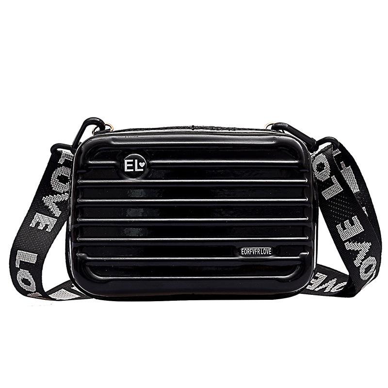 

Багаж Маленькая сумка Женская сумка через плечо Сумка через плечо Индивидуальная ручная Мини-коробка в стиле чемодана Маленькая квадратная сумка чёрный