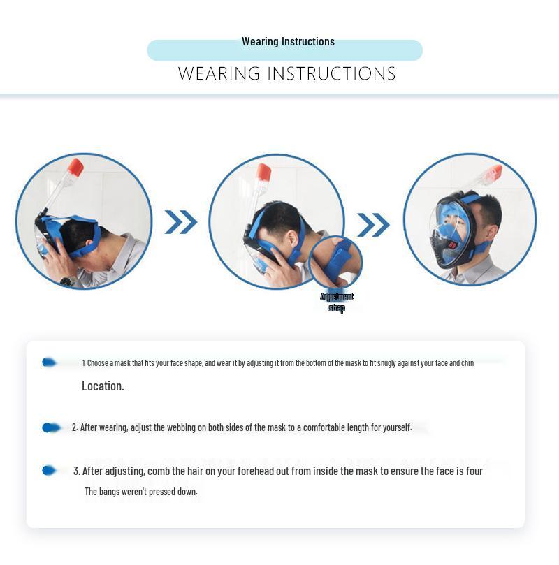 Hot Selling Adult Full Face Anti-Fog Silicone Snorkeling Mask