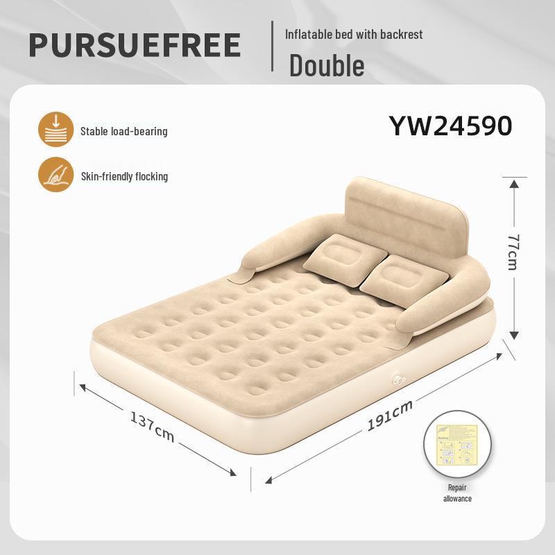 HomePursue Inflatable Camping Bed - Lazy Air Mattress & Multi-Back Sofa, Single/Double.
