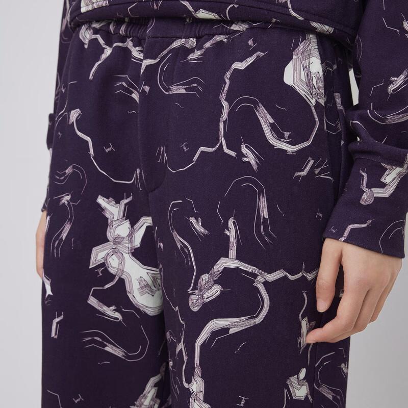 LESS 2024 Spring Cloud Dragon Pattern Casual Pants