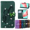 Custodia Portafoglio a Libro con Glitter per iPhone 16 Pro Max 15 Plus 11 14 13 12 XR XS X SE 2020 Copertina a Libro con Farfalla Bling Porta Carte
