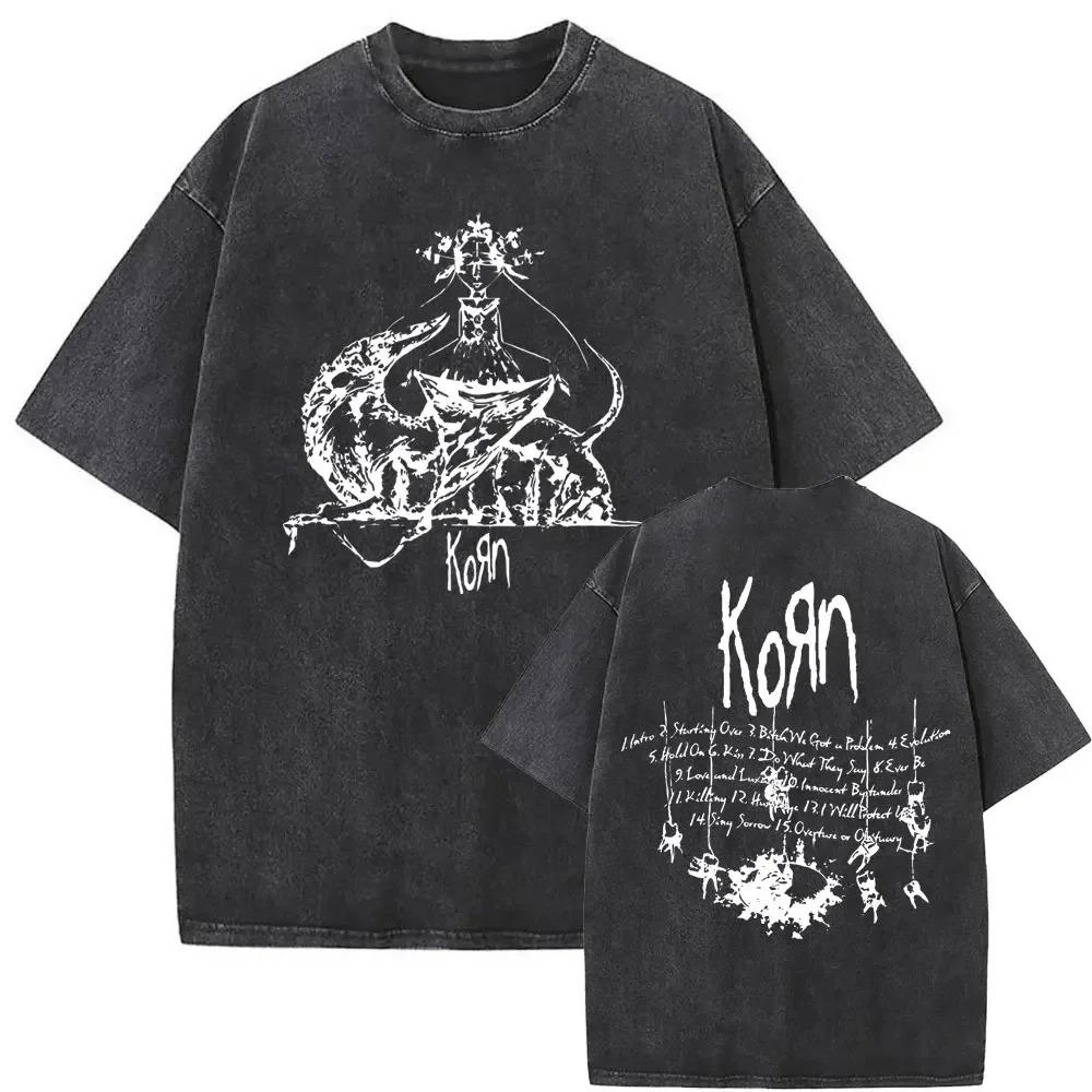 

2026 Новинка Чоловічий одяг Футболка Homme T-Shirt Чоловіча Футболка для чоловіків Прана Вінтаж Рок-гурт Korn Follow The Leader XL золотий