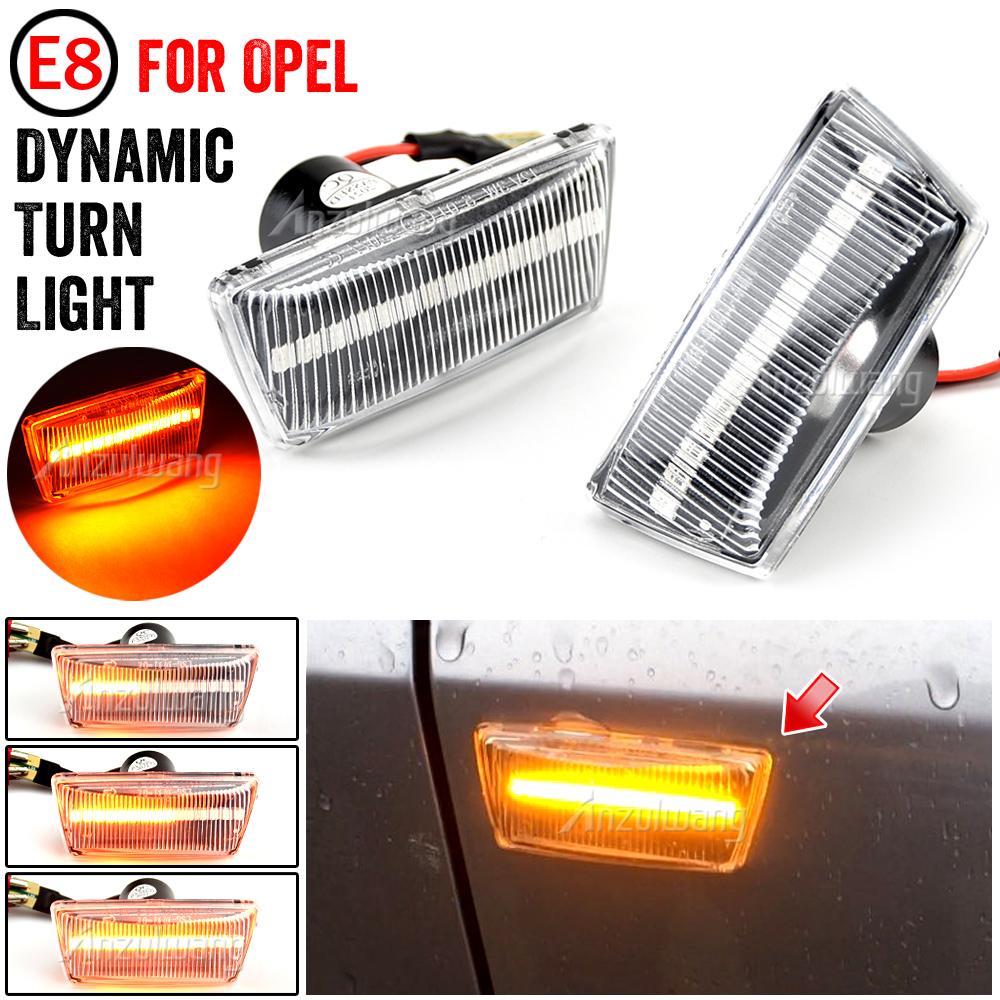 Side Marker Turn Signal Light 2PCS Sequential Flashing Side Marker Light LED Dynamic Flowing for Opel Astra H Zafira B Corsa D