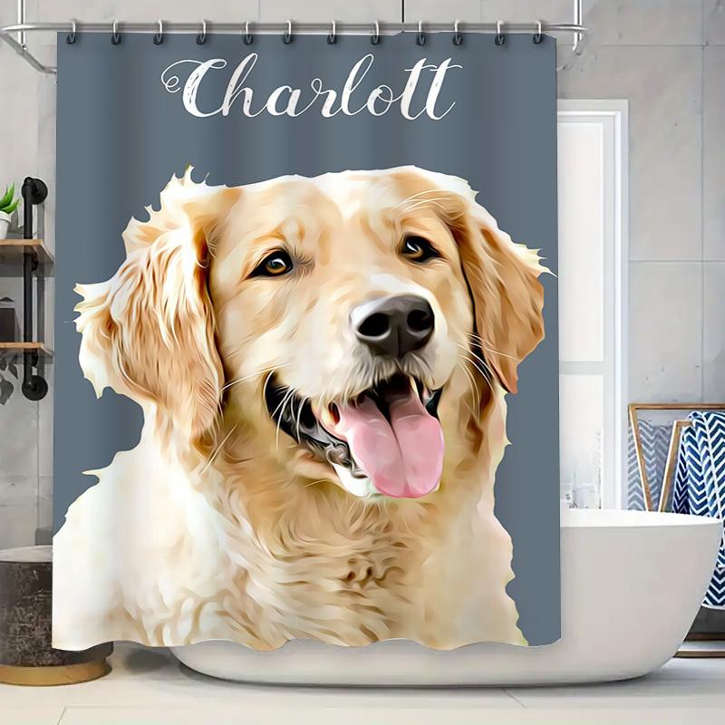 

Monogrammed Shower Curtain With Custom Name Luxury Bath Decor For Her Black White Gold Color Scheme Unique Gift Ide W60H190(CM)-1 Pcs