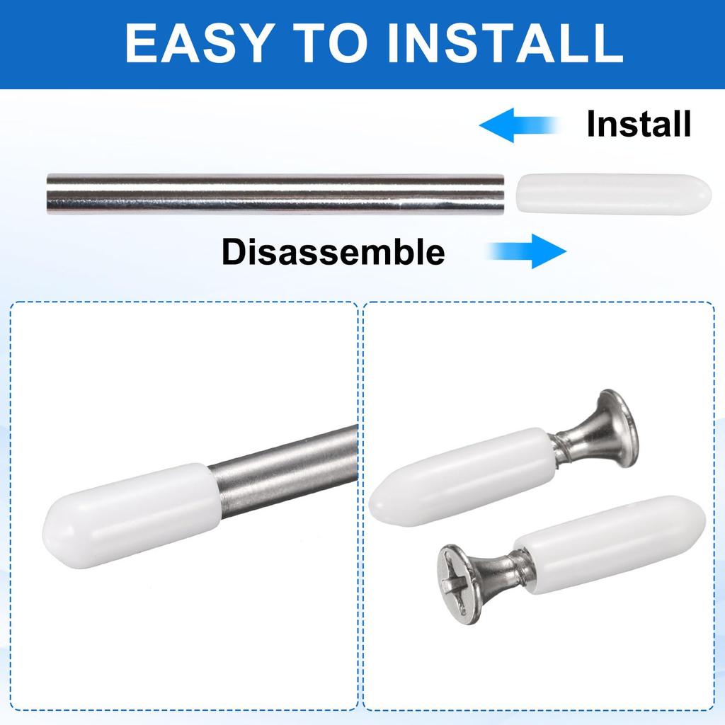 uxcell Rubber End Caps 0.06 inch (1.5 mm) Inner Diameter Vinyl for Round Tubes