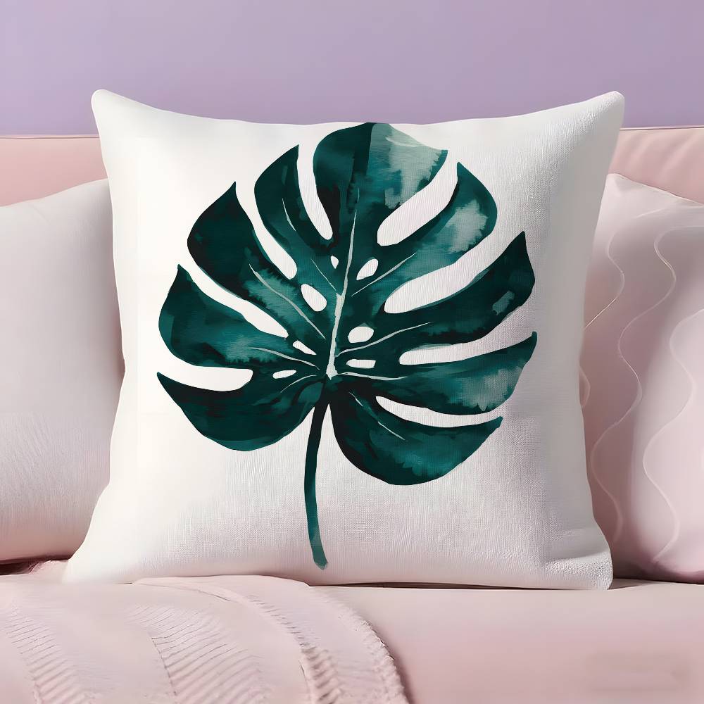Modern style Leaf art Pillow Case  Ultra Soft Skin Friendly Fabric Cloud Like Comfort & Concealed Zipper